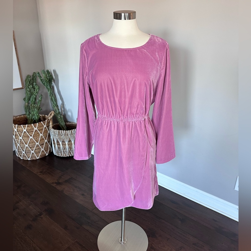 J. Crew Factory Dress Tulip Hem Velvet Wrap Special Occasion Guava Berry 14 - Picture 4 of 14